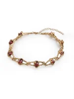 Midnight Red Gold Choker